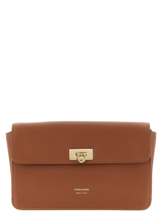 Brown Calfskin Clutch Bag