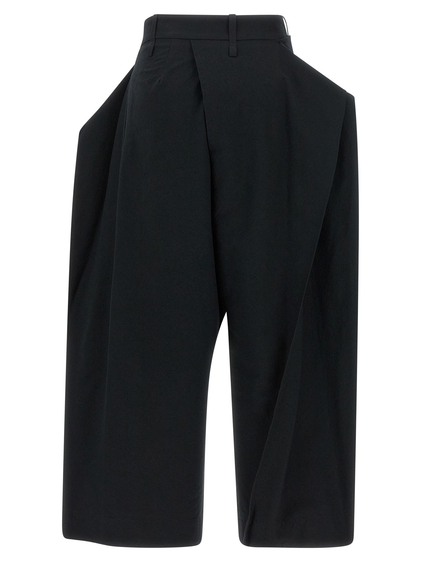 Black Polyester Casual Pants