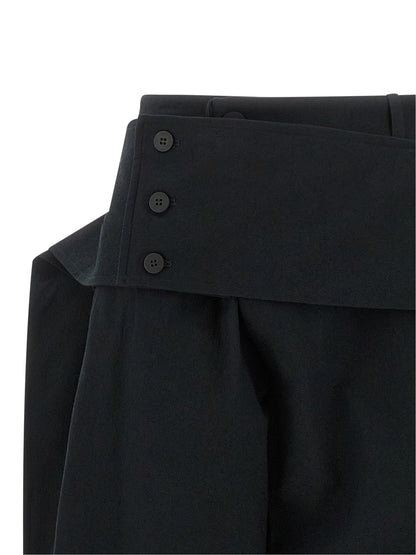 Black Polyester Casual Pants