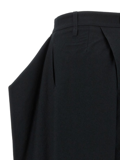 Black Polyester Casual Pants