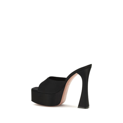 Black Calf Leather Bos Taurus Platform Sandals