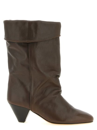 Brown Cowhide Ankle Boots