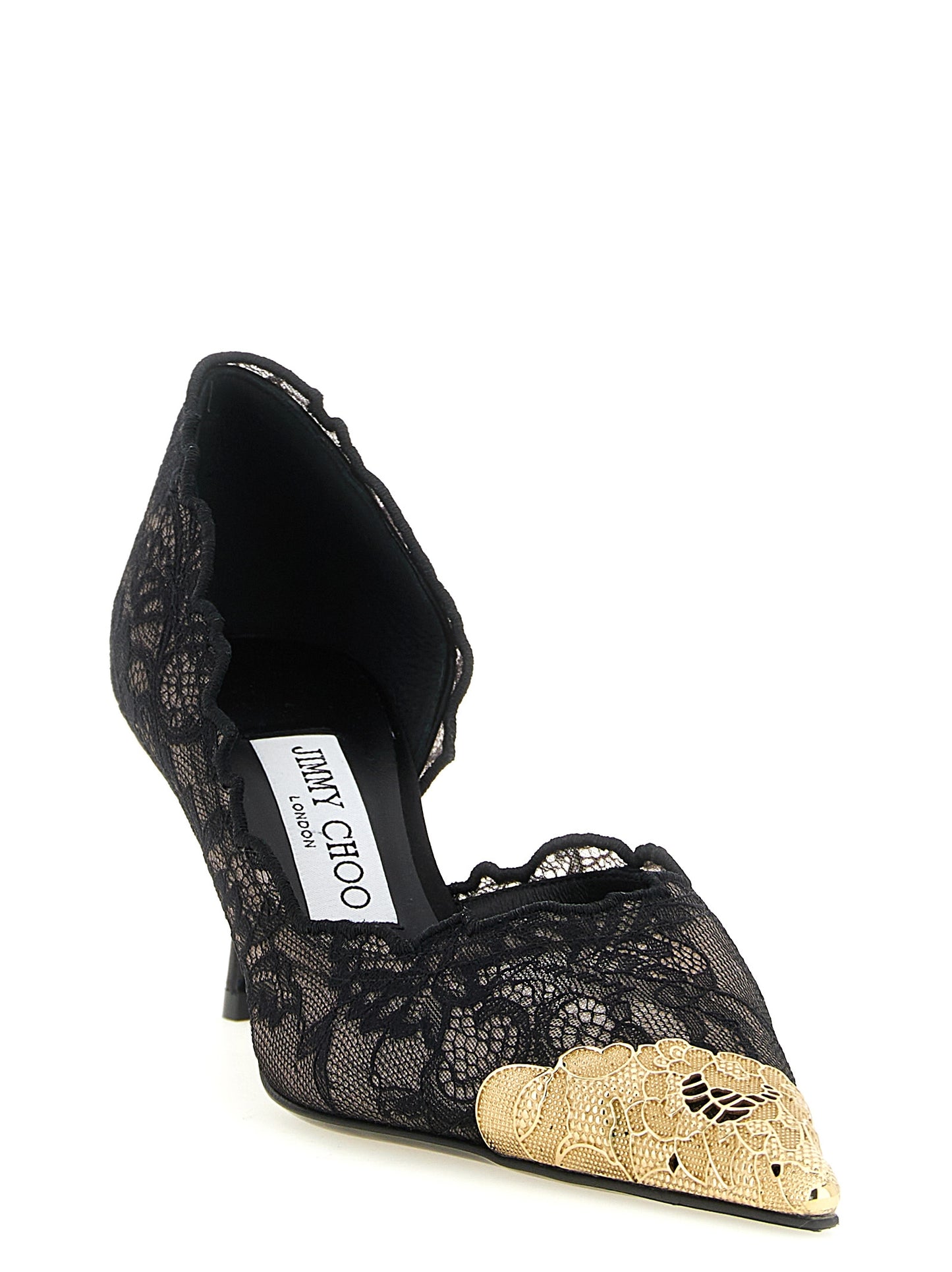 Black Tencel Mid Heel Pumps