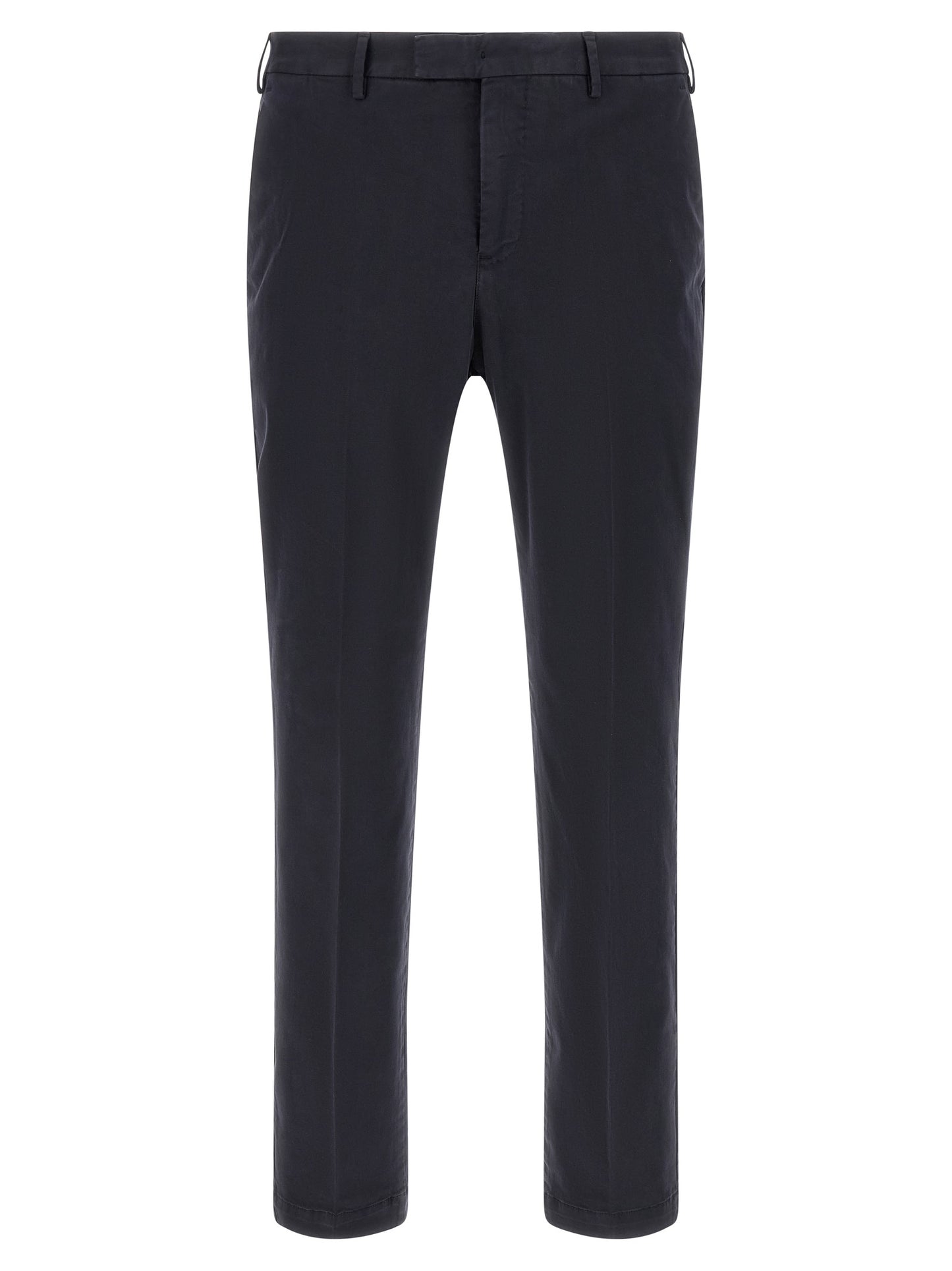 Blue Cotton Casual Pants