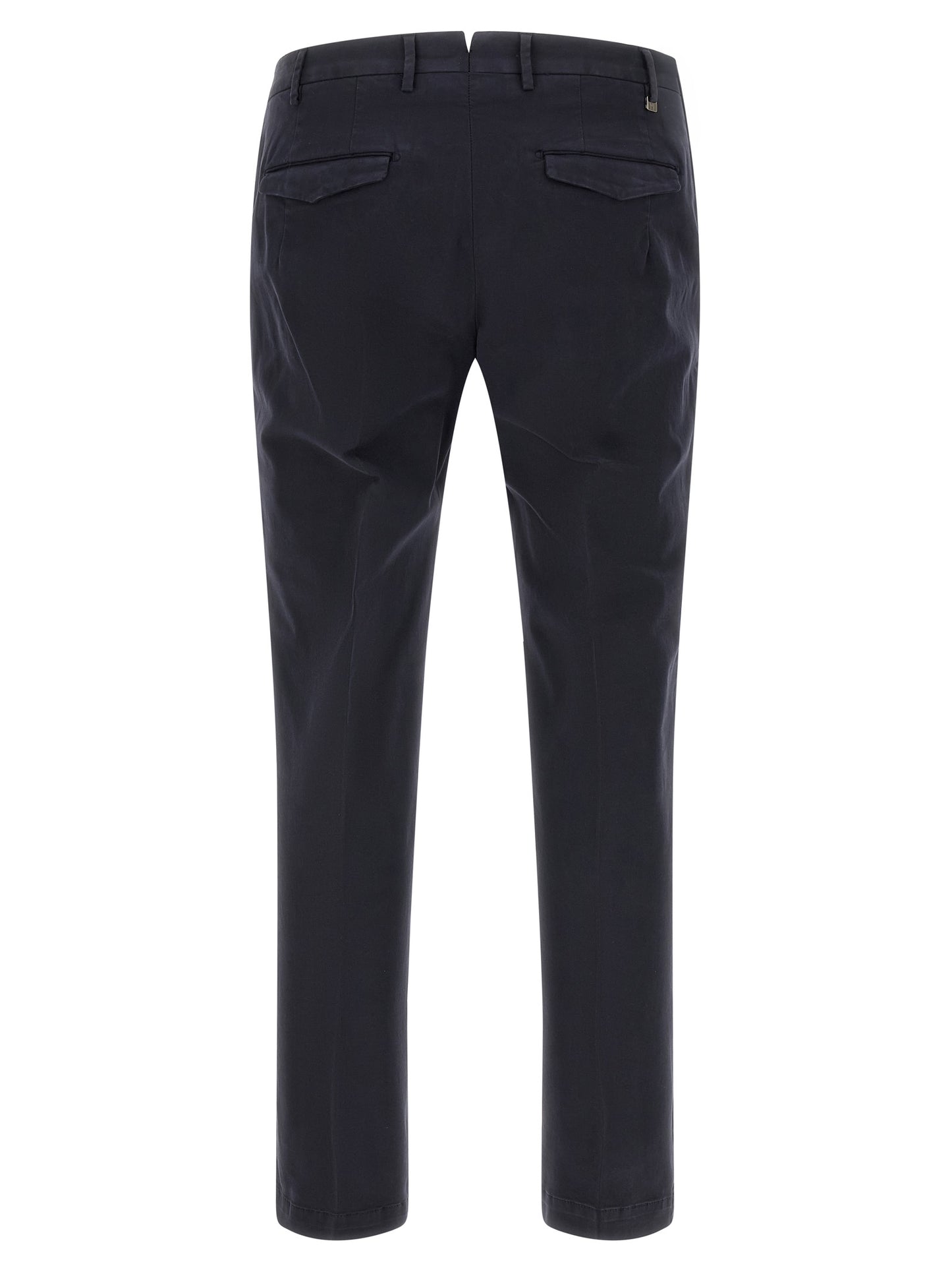 Blue Cotton Casual Pants