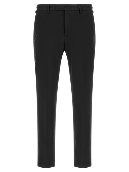 Black Cotton Casual Pants