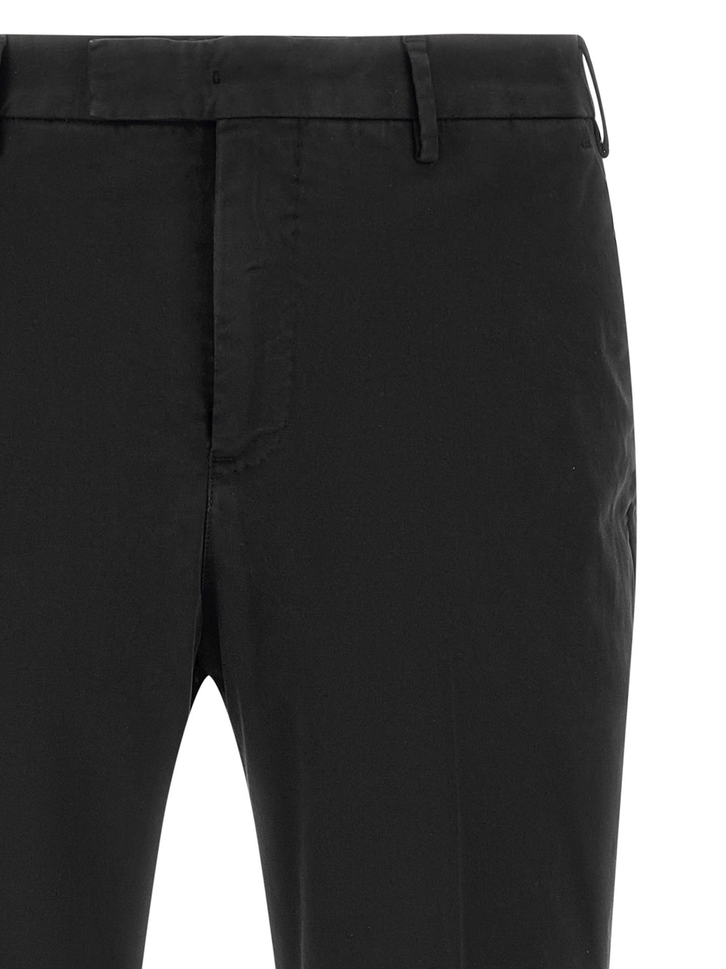 Black Cotton Casual Pants