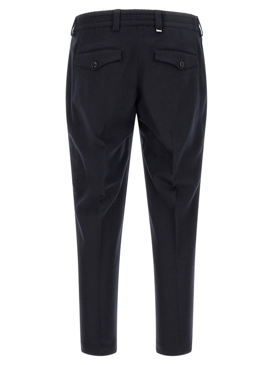 Black Virgin Wool Casual Pants