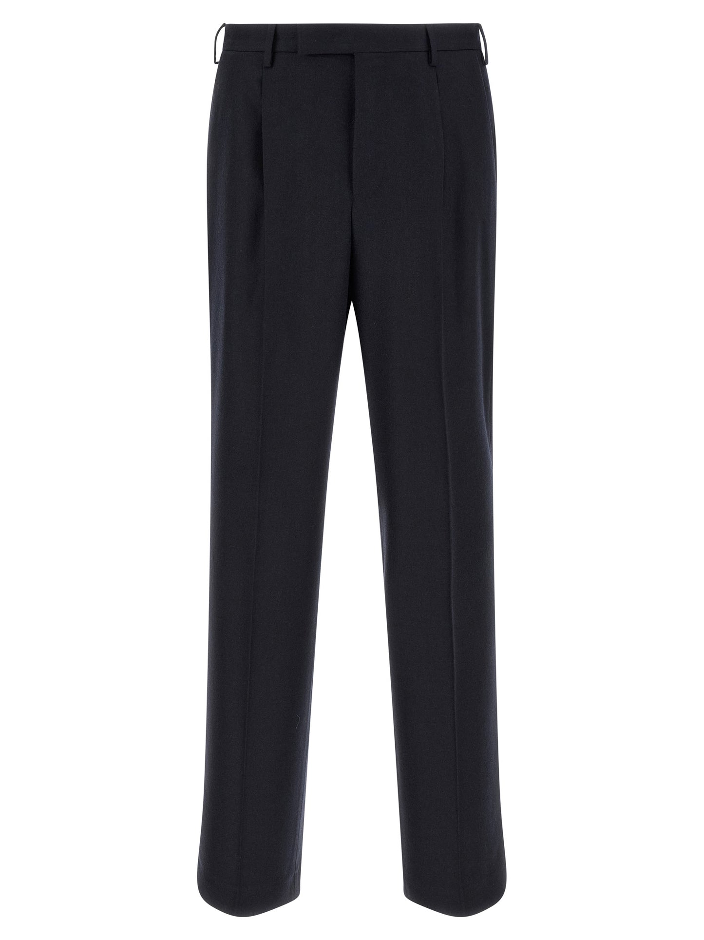 Black Virgin Wool Casual Pants