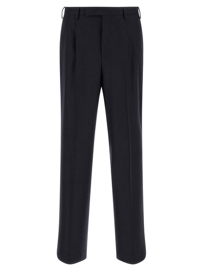Black Virgin Wool Casual Pants