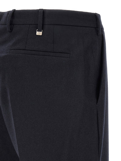Black Virgin Wool Casual Pants