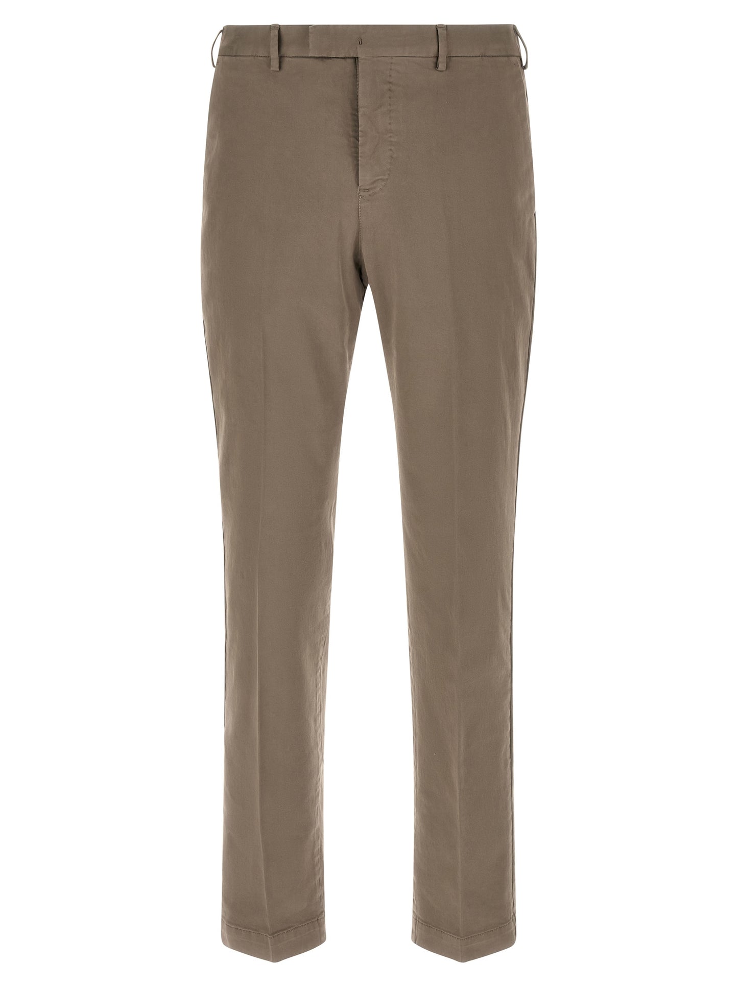 Beige Cotton Casual Pants