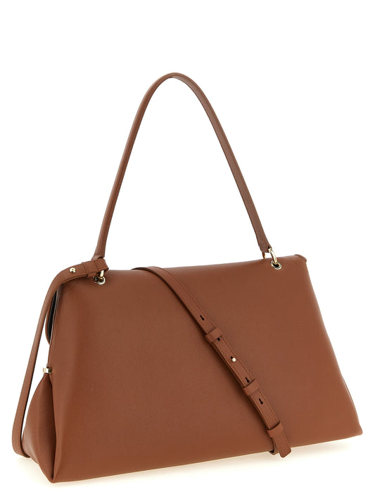 Brown Calfskin Shoulder Bag