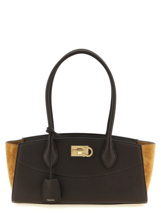 Brown Calfskin Shoulder Bag