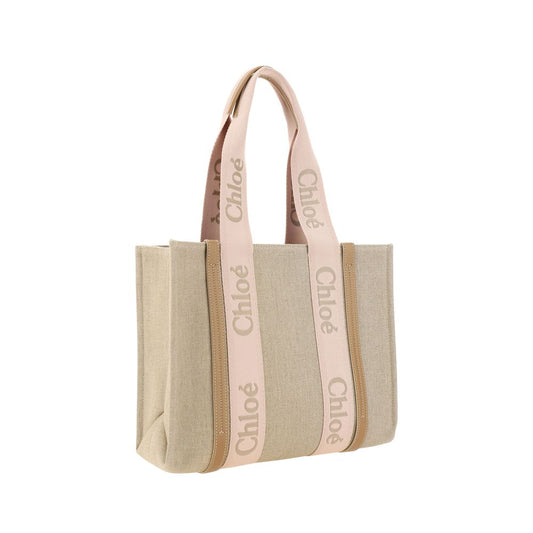 Brown Linen Shoulder Bag