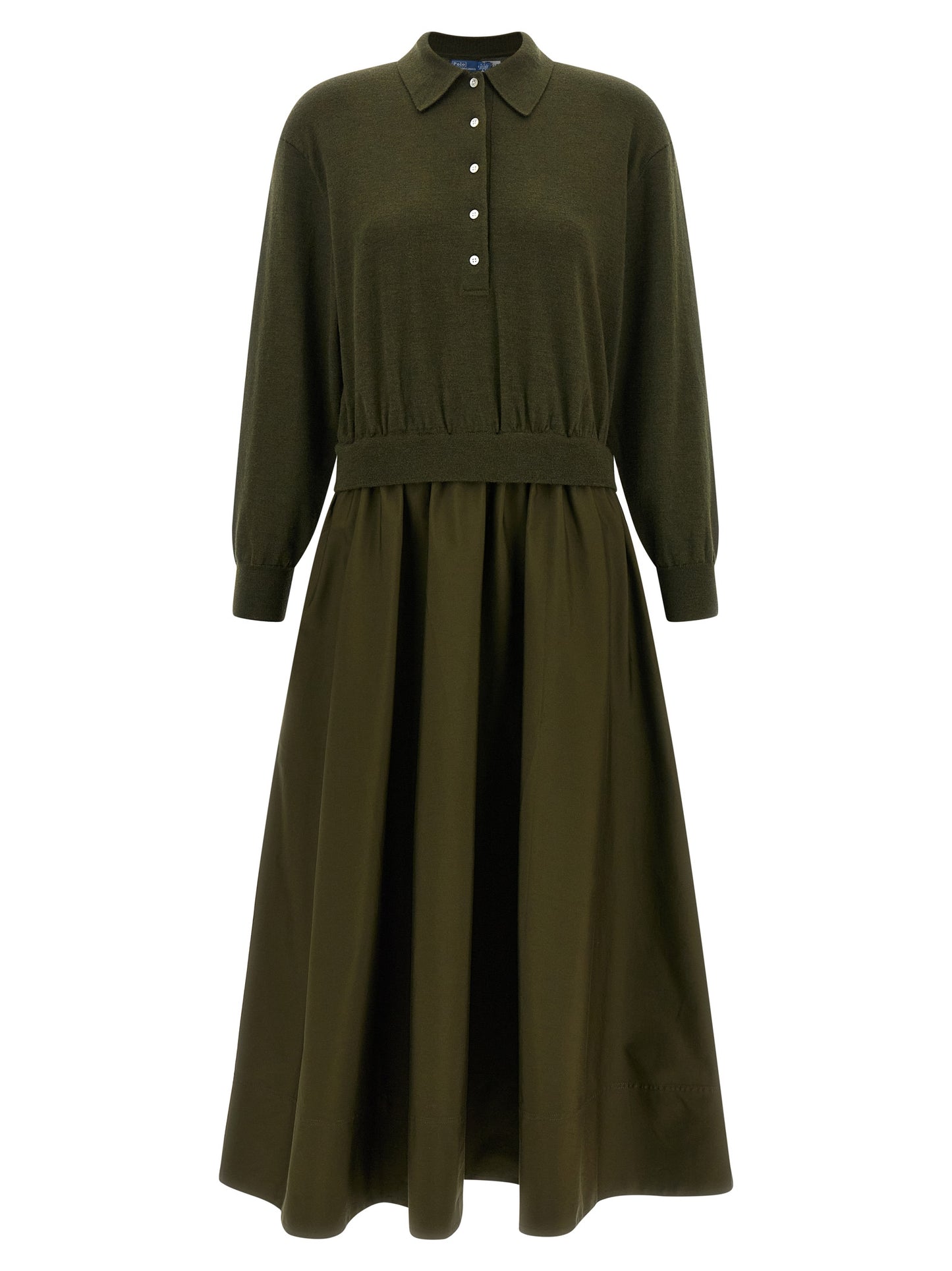 Bicolor Wool Long Dress