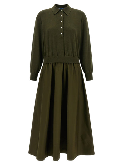 Bicolor Wool Long Dress