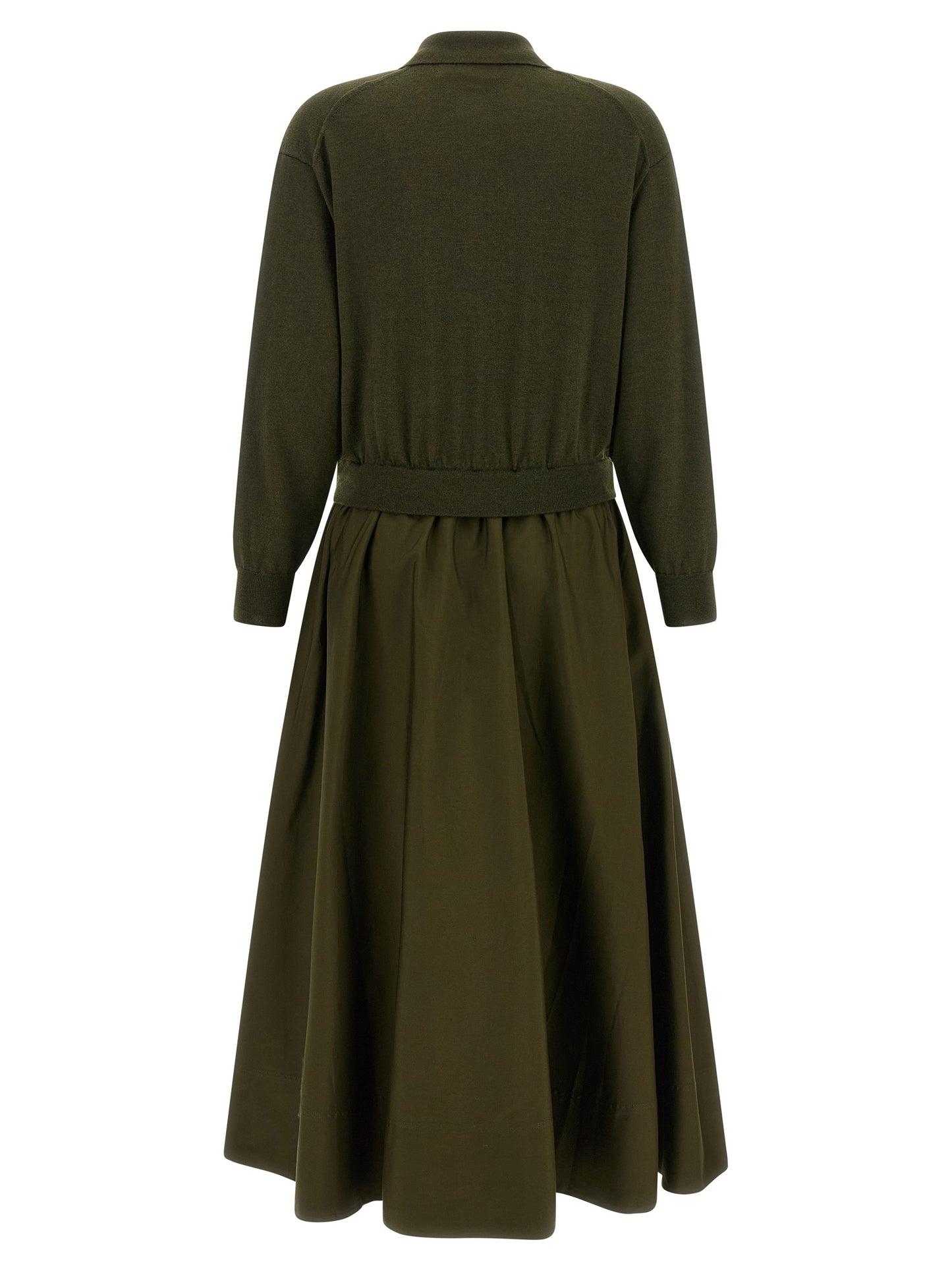 Bicolor Wool Long Dress
