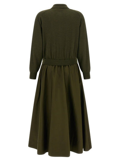 Bicolor Wool Long Dress