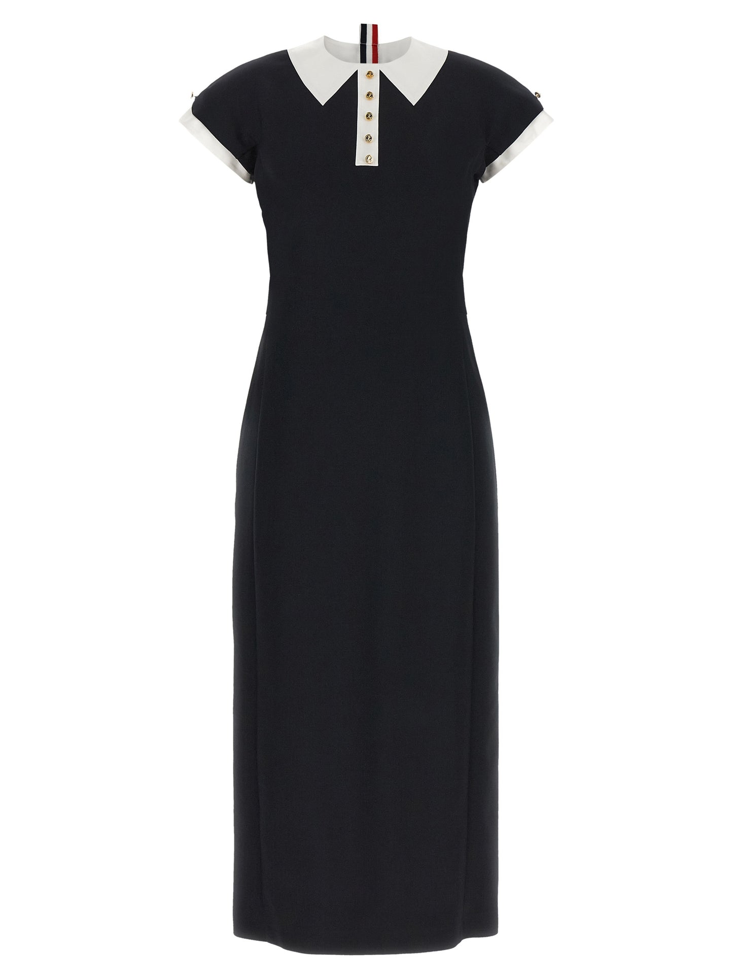 Blue Virgin Wool Midi Dress
