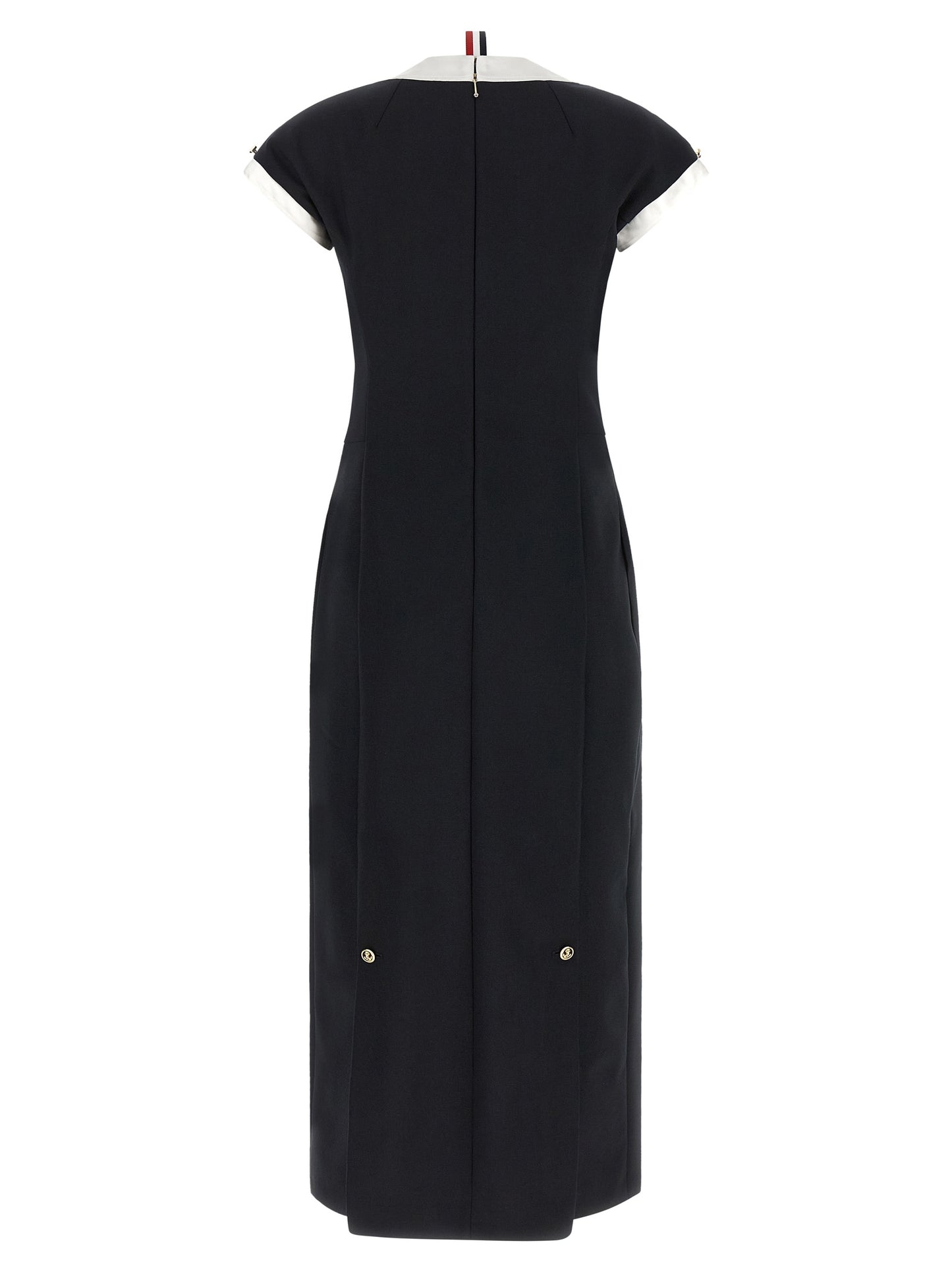 Blue Virgin Wool Midi Dress