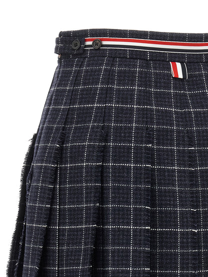 Blue Wool Long Skirt