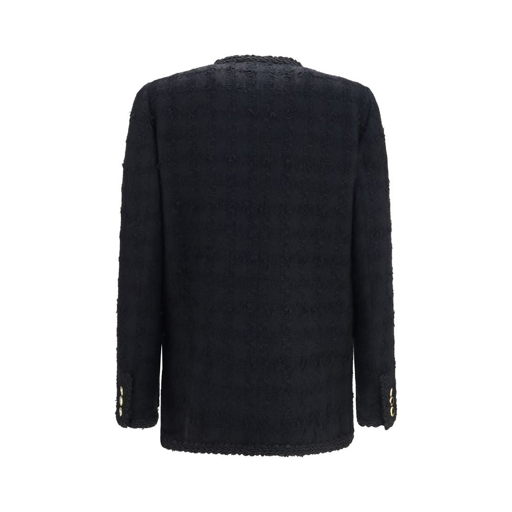 Black Cotton Full-Length Jacket