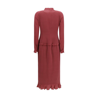 Bordeaux Silk Casual Dress