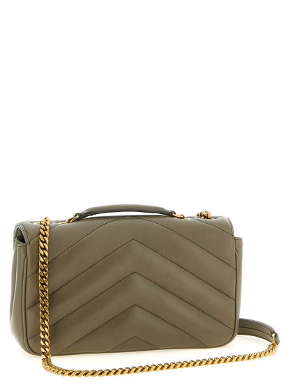 Bicolor Lamb Leather Shoulder Bag