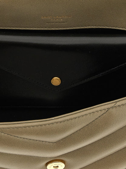 Bicolor Lamb Leather Shoulder Bag