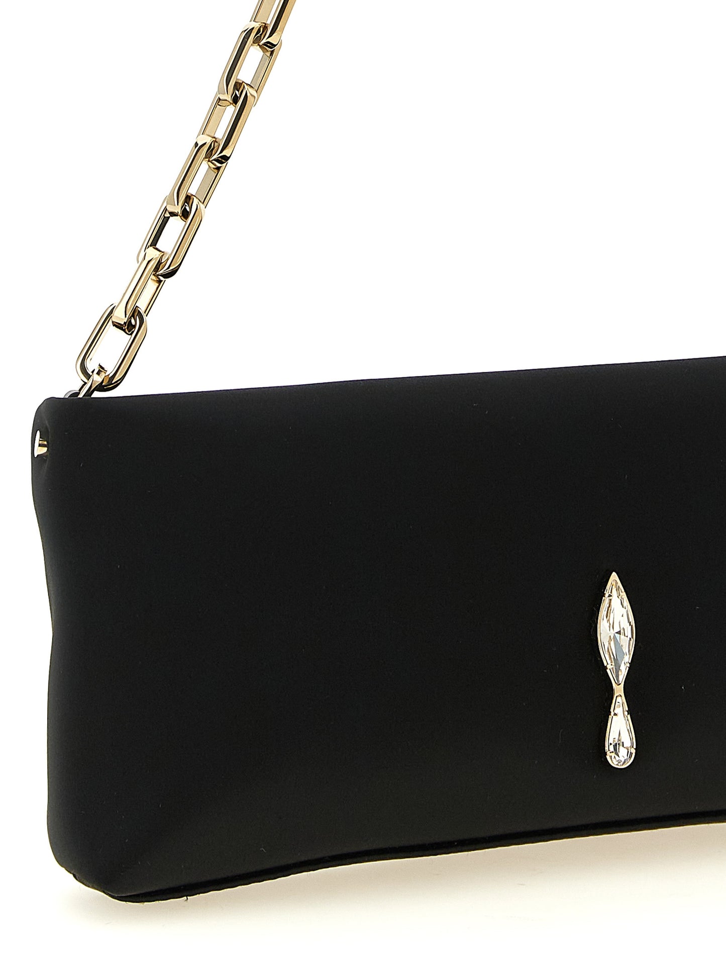 Black Elastane Clutch Bag
