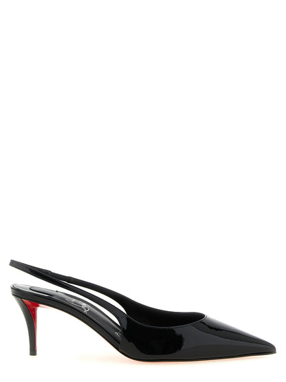 Black Calfskin Mid Heel Pumps