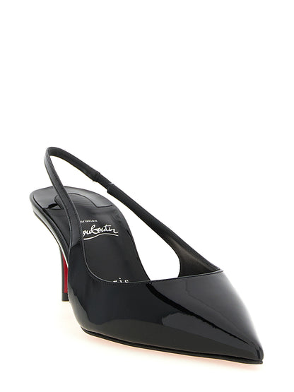 Black Calfskin Mid Heel Pumps