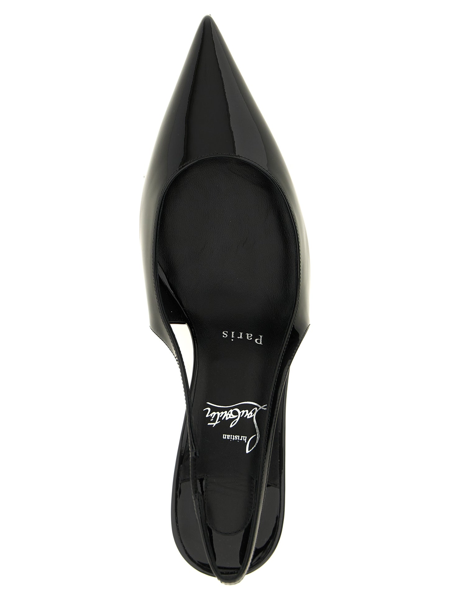 Black Calfskin Mid Heel Pumps