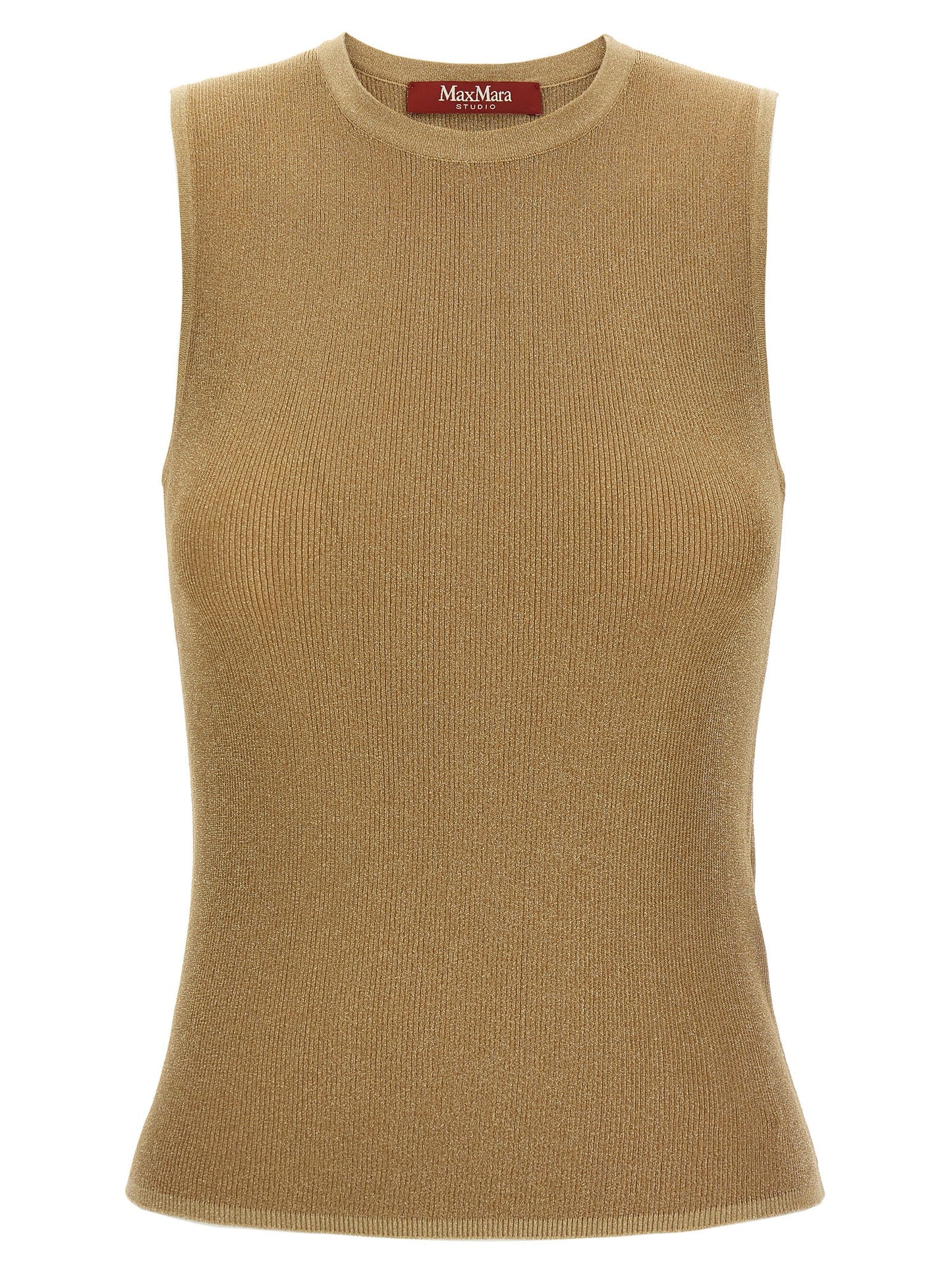 Gold Polyamide Sleeveles T-Shirt