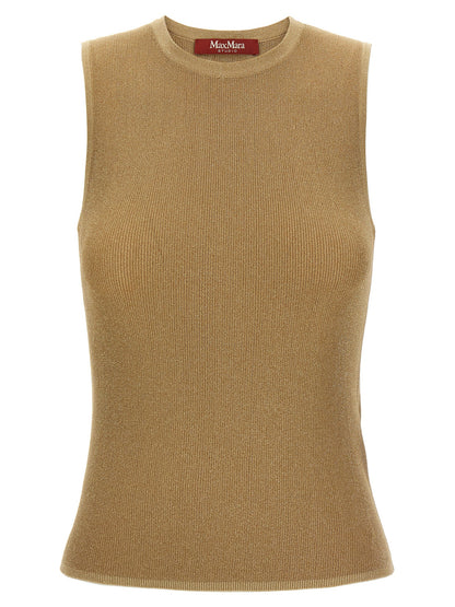 Gold Polyamide Sleeveles T-Shirt