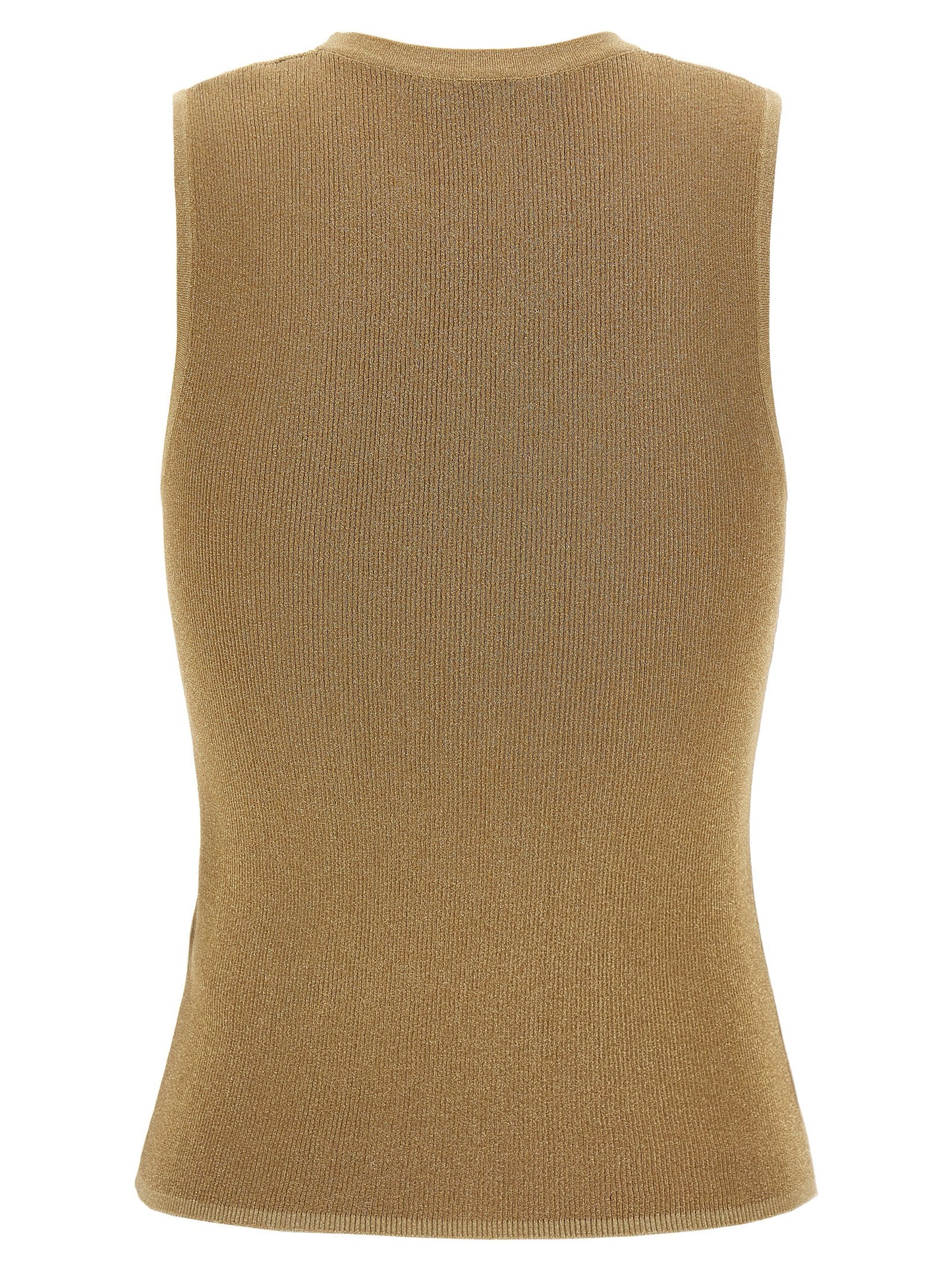 Gold Polyamide Sleeveles T-Shirt