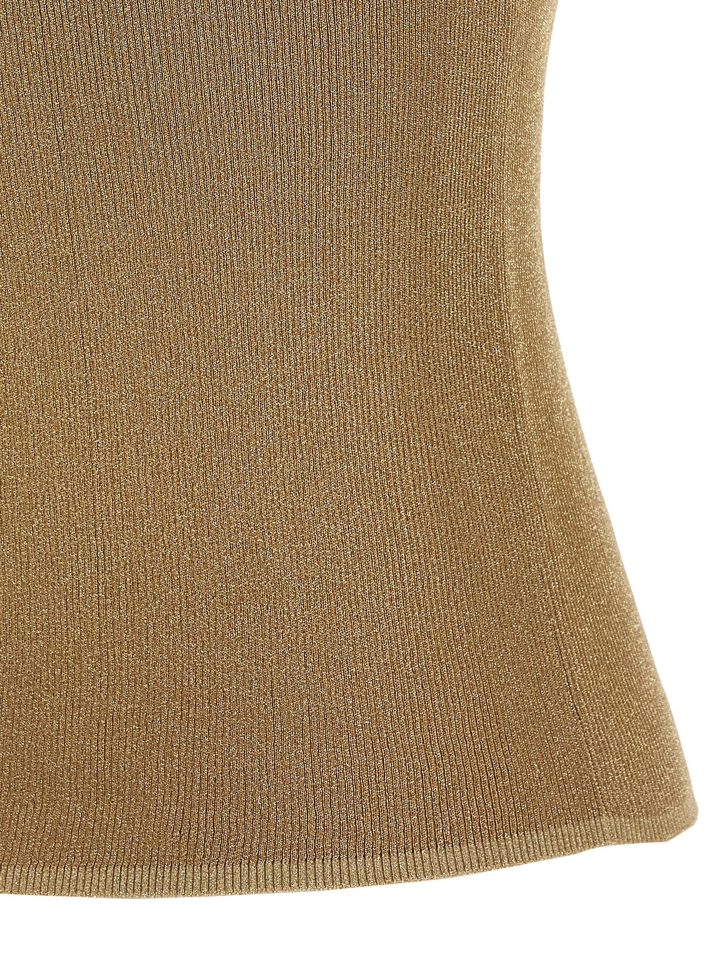 Gold Polyamide Sleeveles T-Shirt