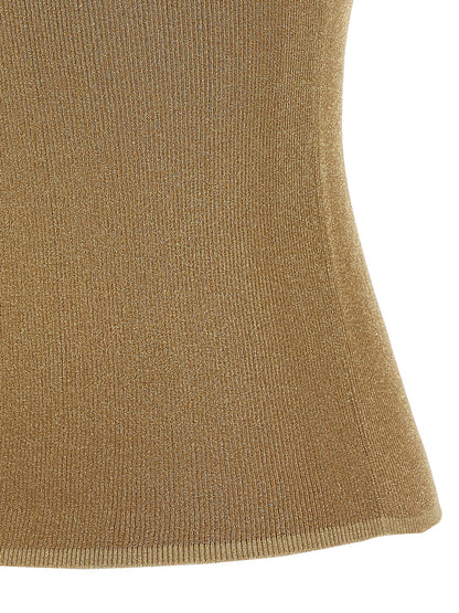 Gold Polyamide Sleeveles T-Shirt