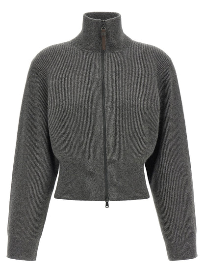 Gray Cashmere Cardigan