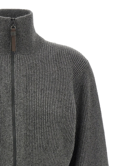 Gray Cashmere Cardigan