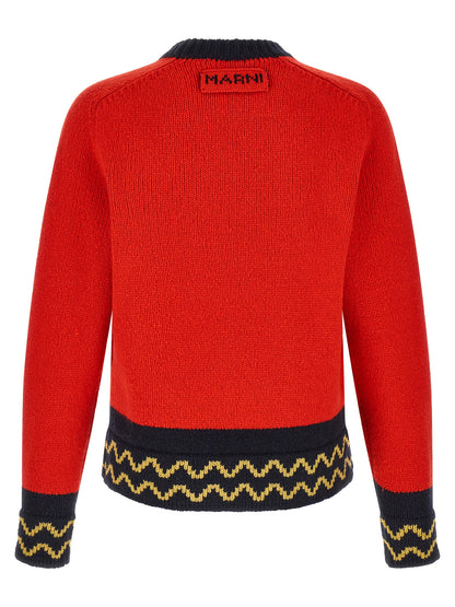 Red Wool Cardigan
