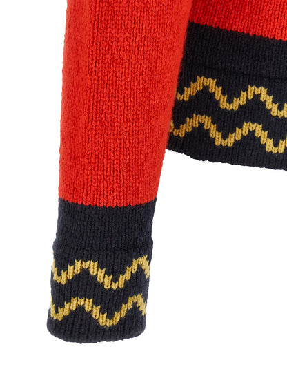 Red Wool Cardigan