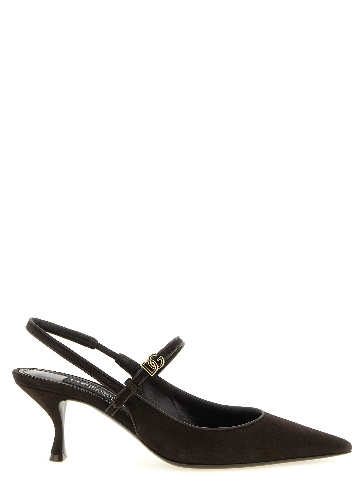 Brown Goatskin Mid Heel Pumps
