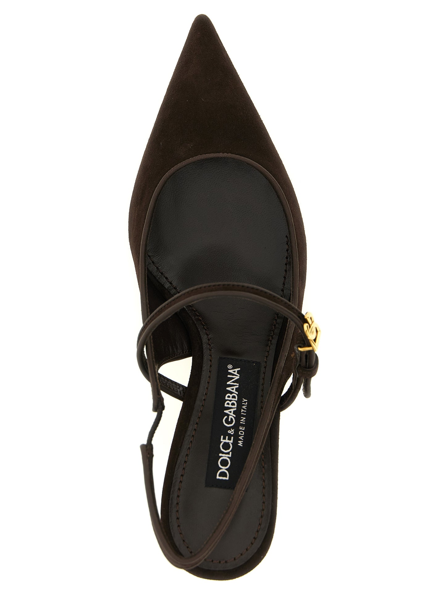 Brown Goatskin Mid Heel Pumps