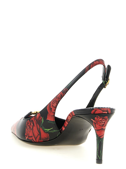 Multicolor Calfskin Mid Heel Pumps
