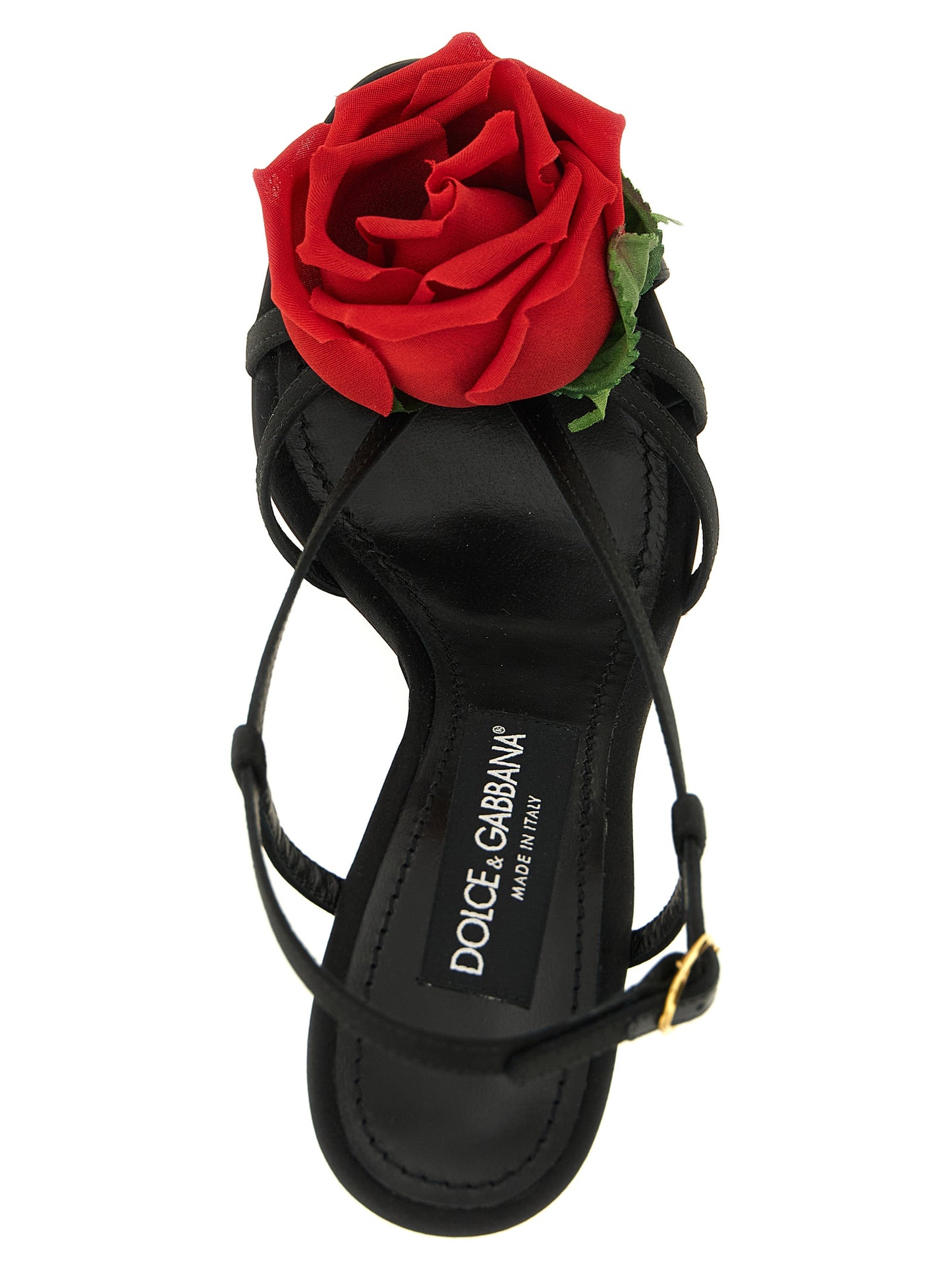 Black Viscose Stiletto Heel Sandals