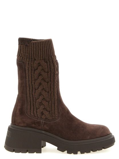 Brown Lamb Leather Ankle Boots