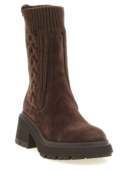 Brown Lamb Leather Ankle Boots