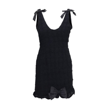 Black Cotton Casual Dress